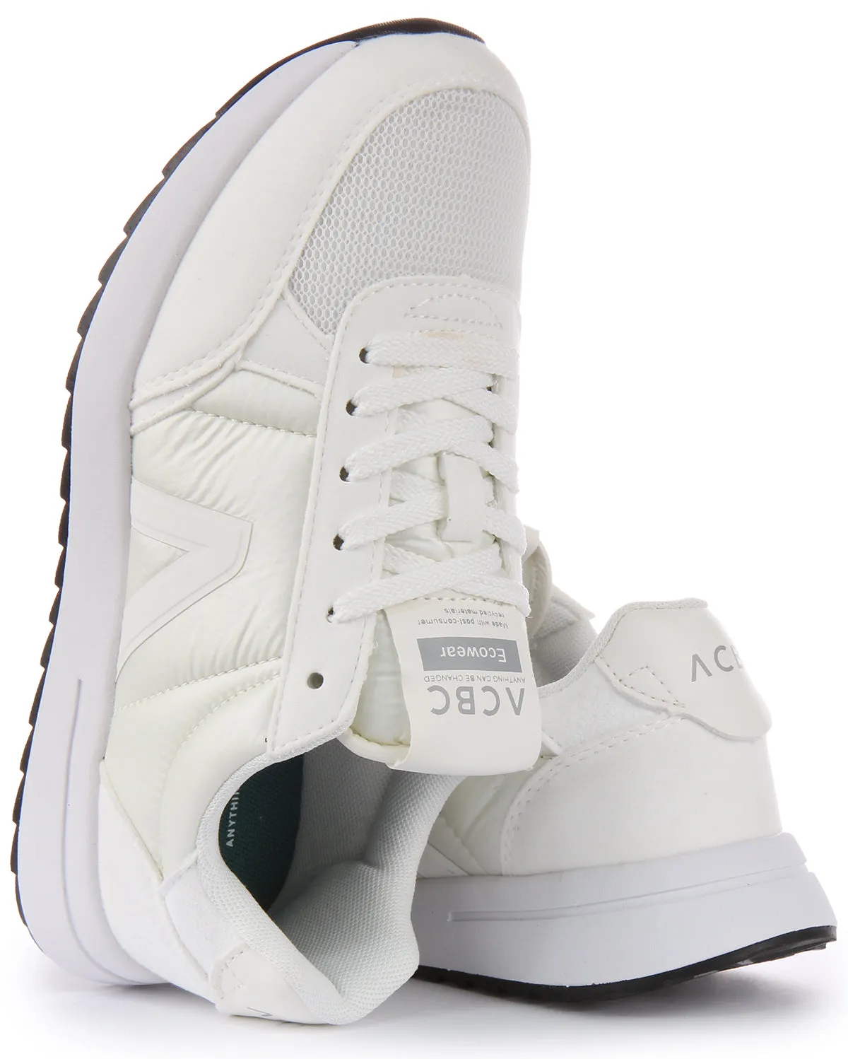 ACBC Lace up Trainer In White Adaptive Base