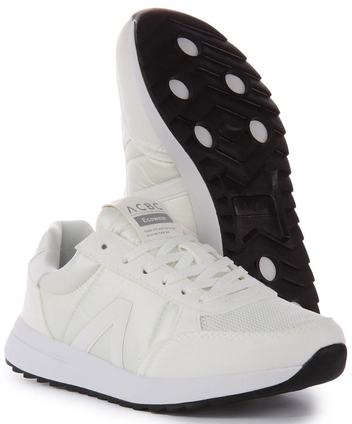 ACBC Lace up Trainer In White Adaptive Base