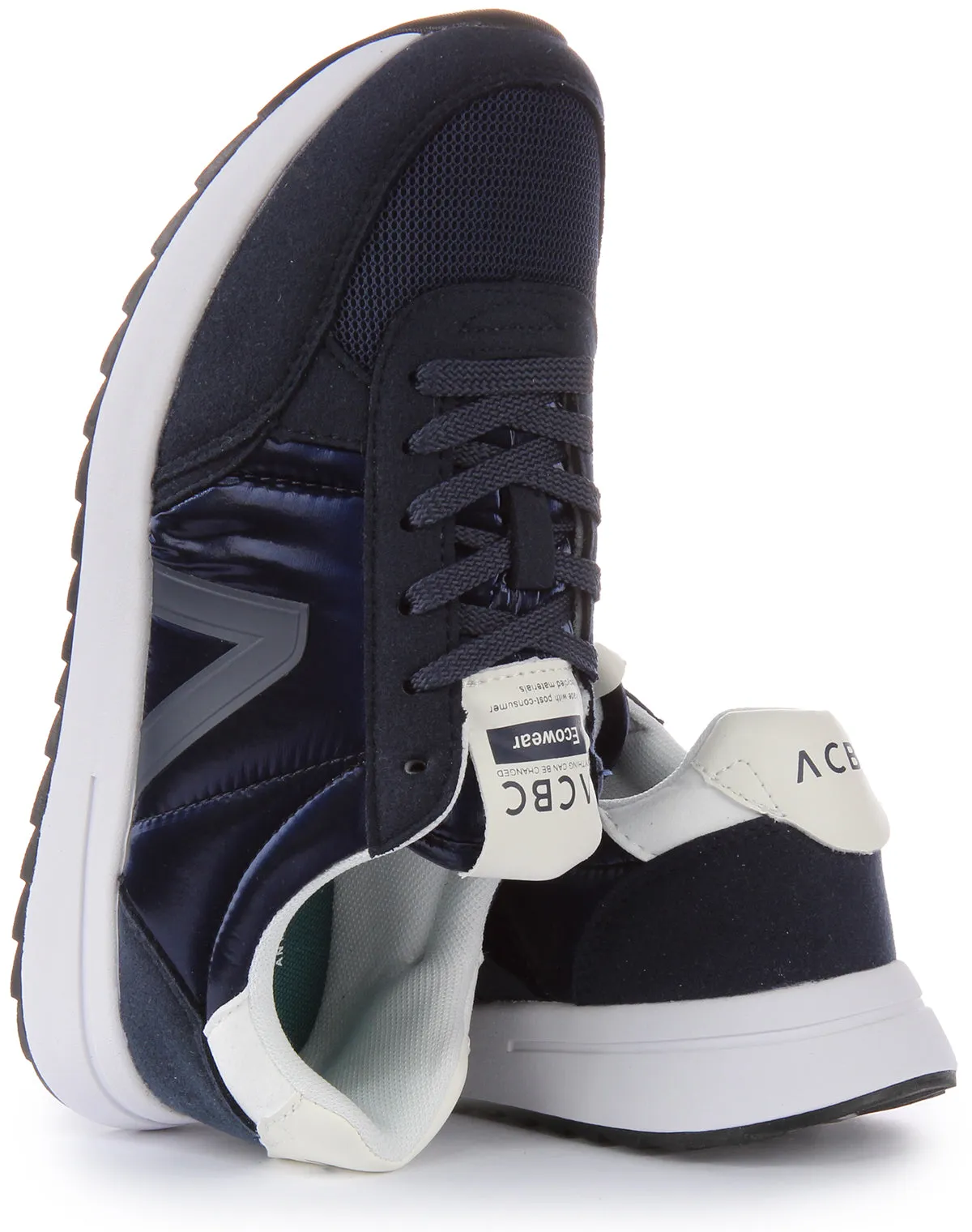 ACBC Lace up Trainers In Navy White Adaptive Base