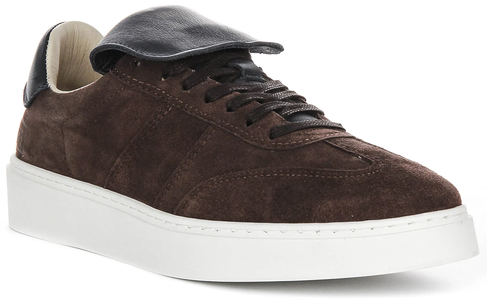Pantofola D'Oro Forte Low Suede In Brown Blue For Men Toe box allows natural toe spread without compression Sweat Mesh