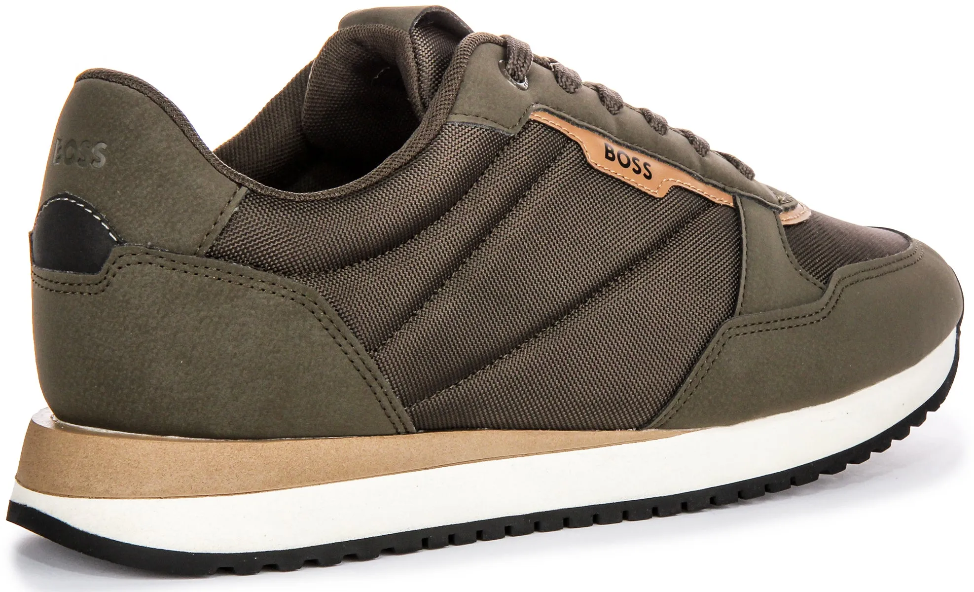 Active Motion Boss Kai Runner Nupny In Olive Green For Men