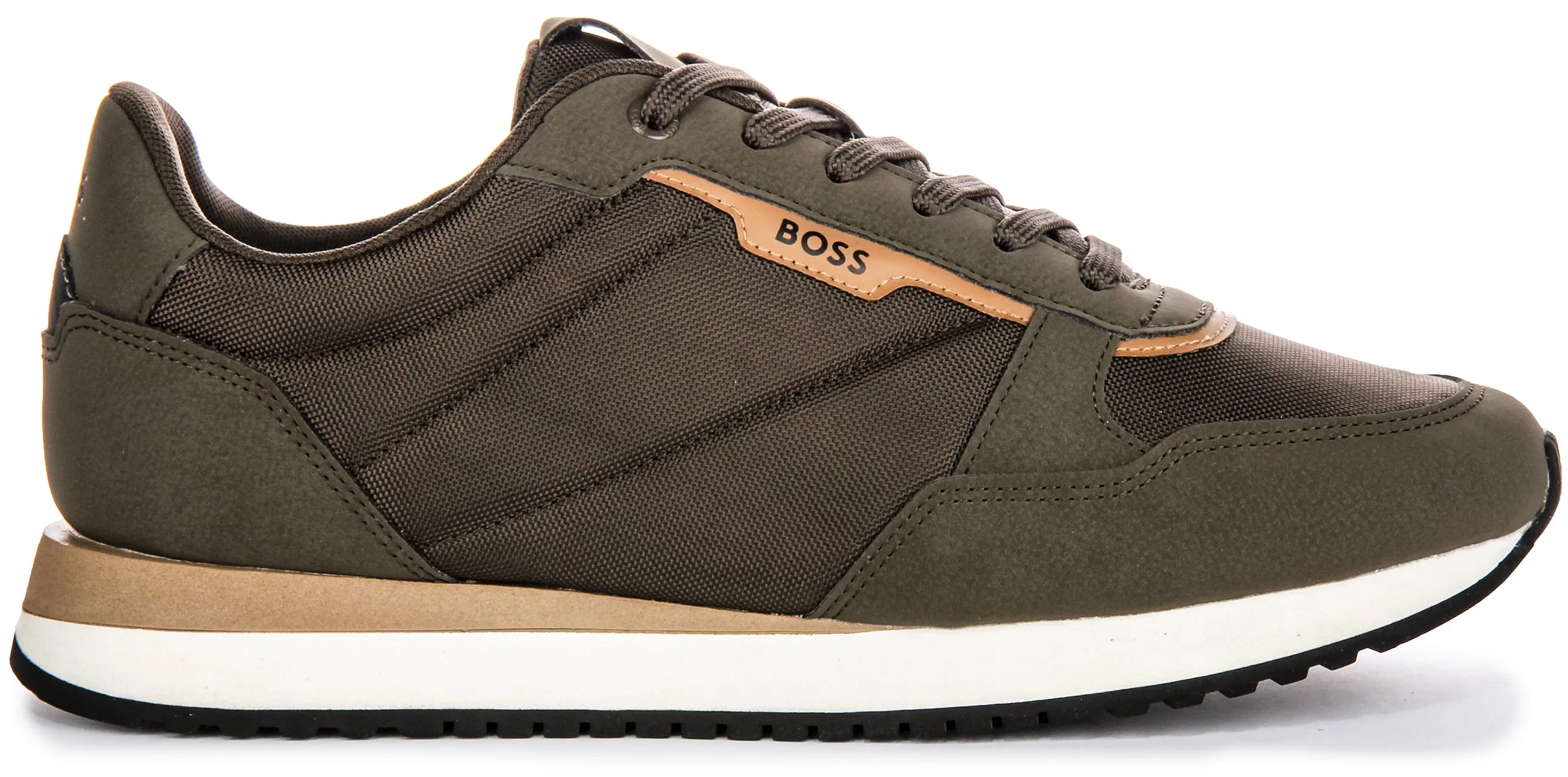 Active Motion Boss Kai Runner Nupny In Olive Green For Men