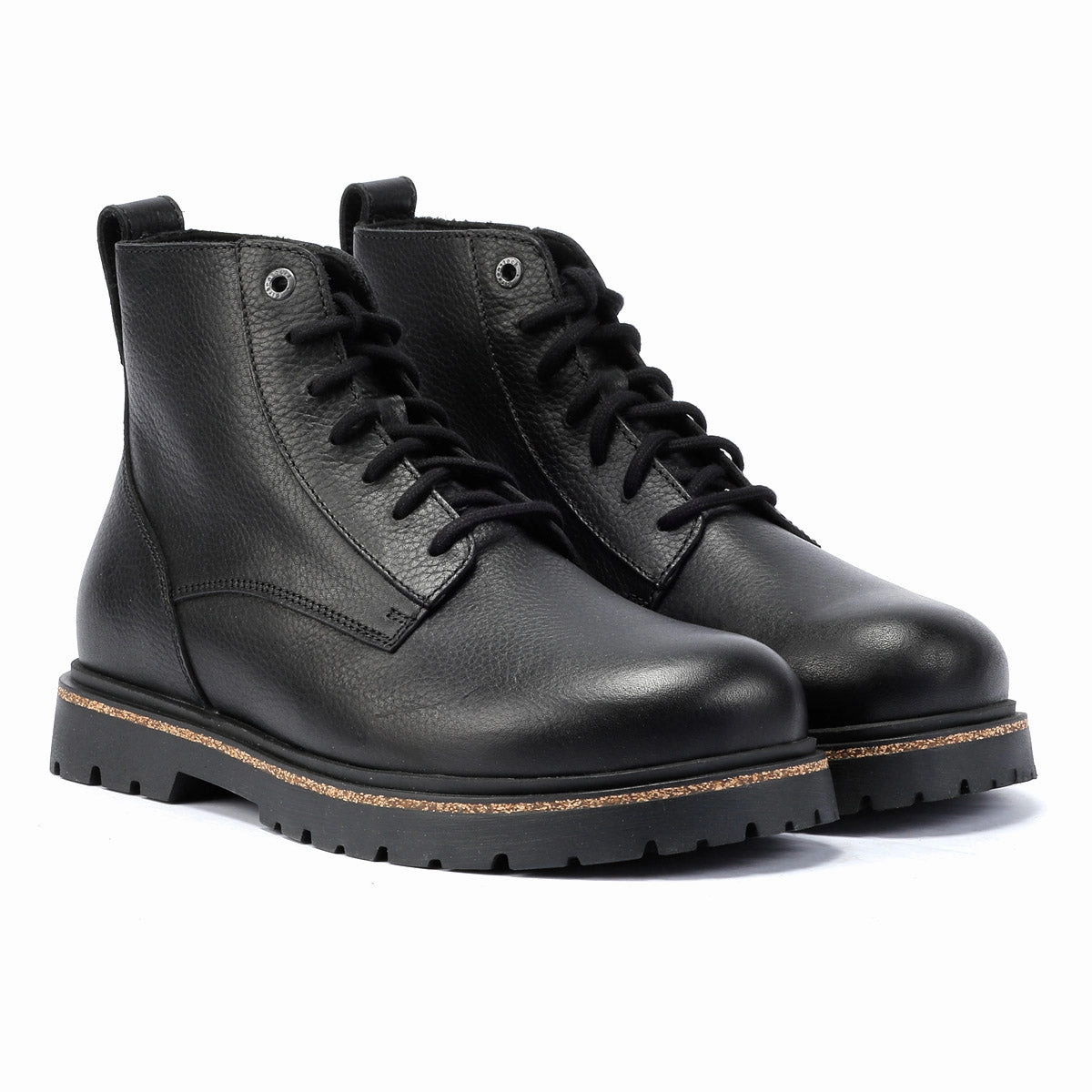 Birkenstock Highwood Lace Mid Leather Men's Black Boots Durable Construction Heavy Terrain