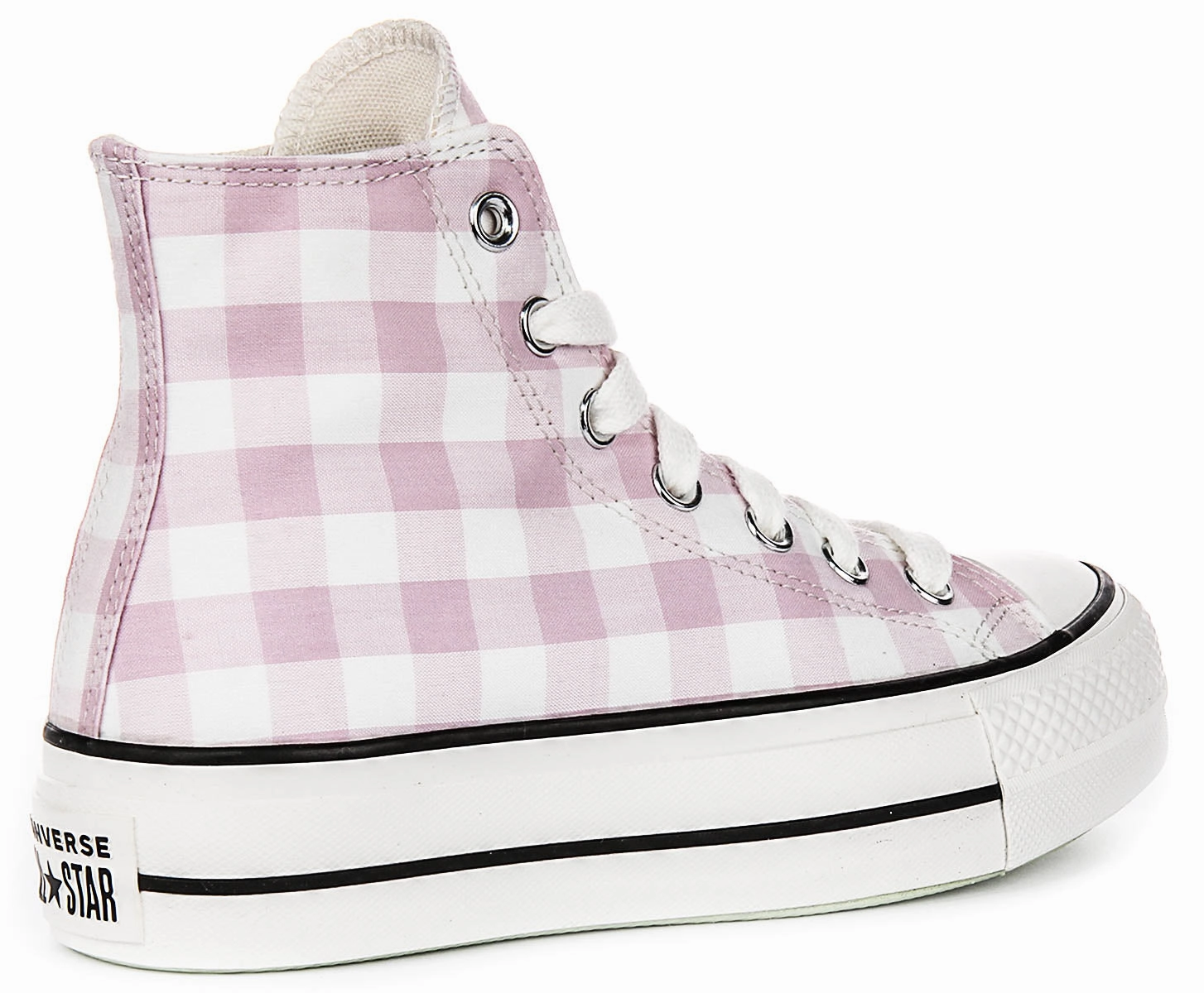 Active Step Move Glide Converse All Star Lift A13663C In White Pink Gingham Print