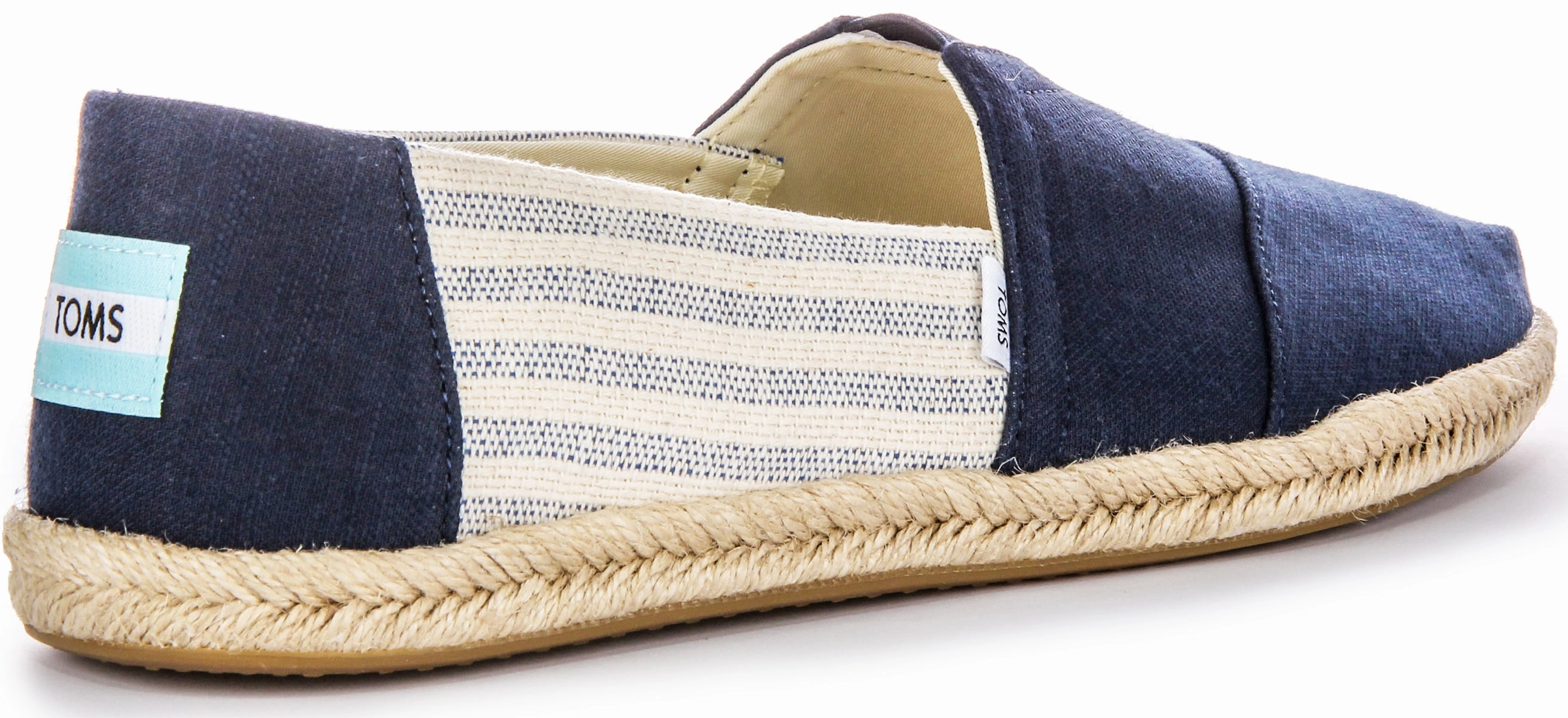 Active Walk Toms Alpargata Strip Rope Sole In Navy For Men