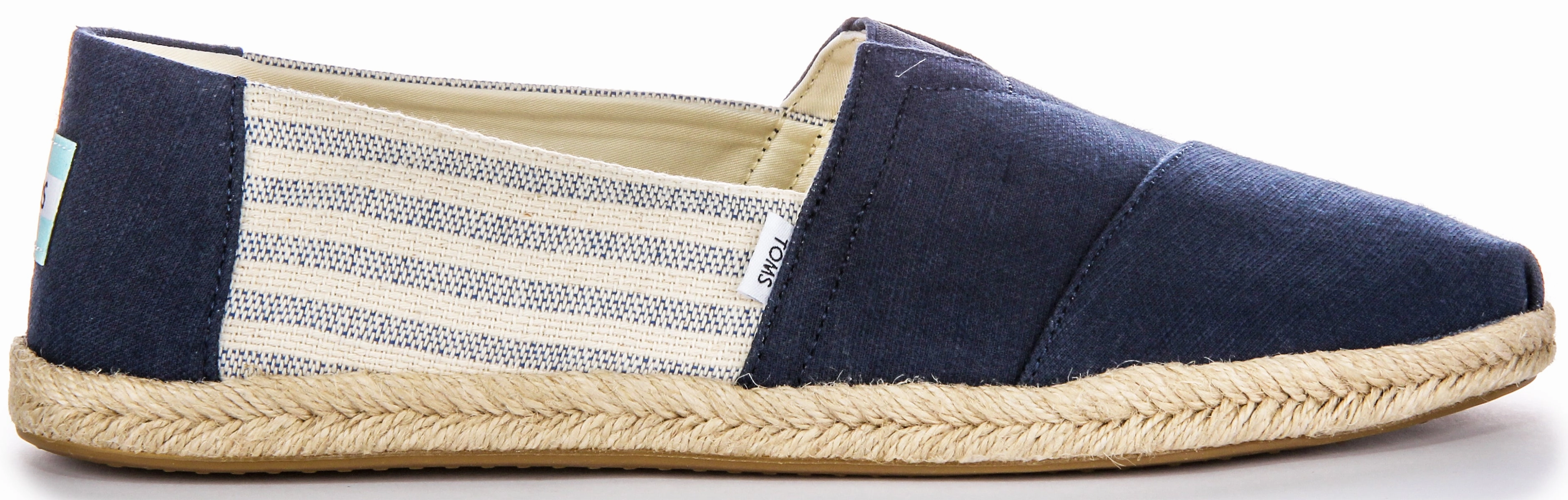 Active Walk Toms Alpargata Strip Rope Sole In Navy For Men