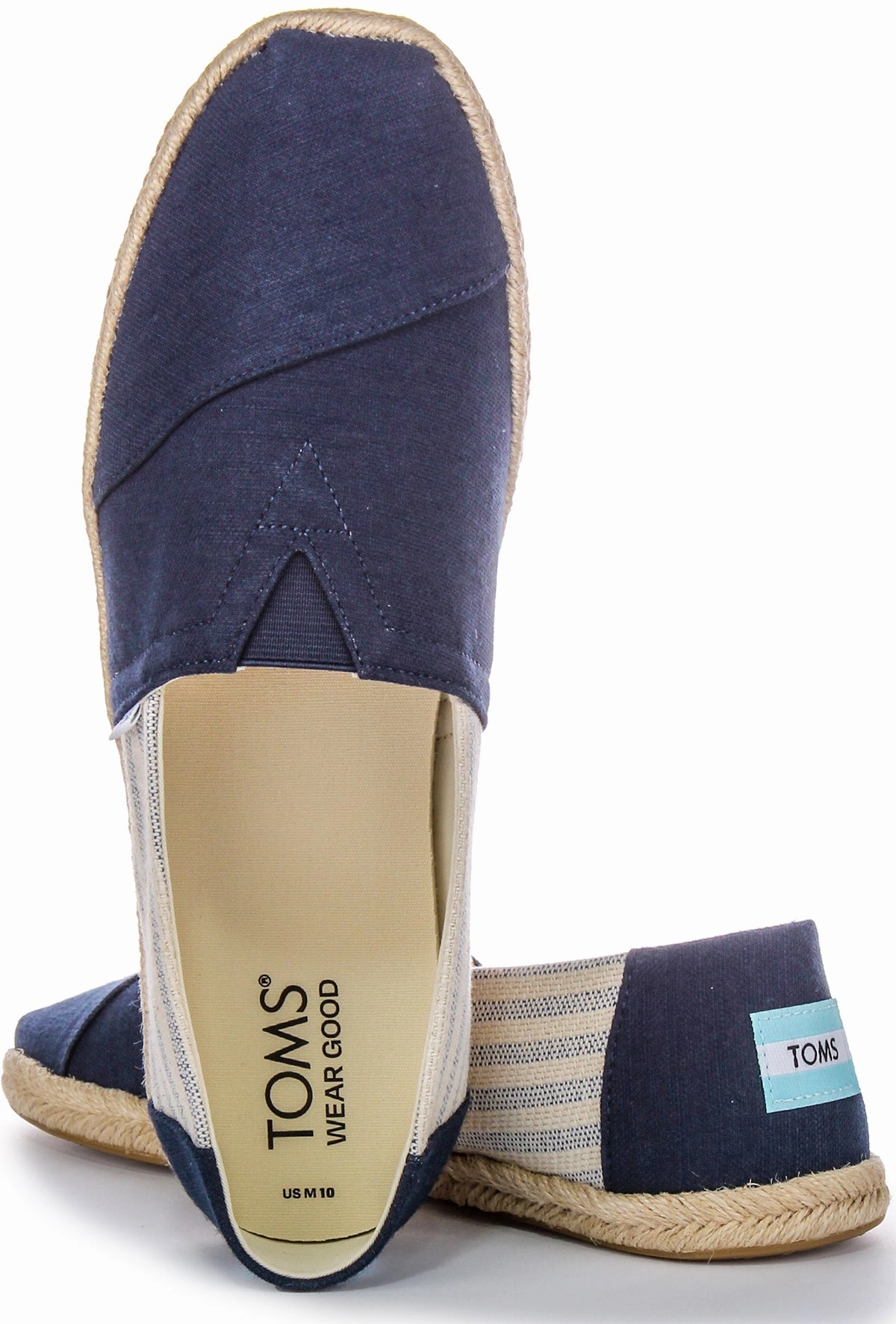 Active Walk Toms Alpargata Strip Rope Sole In Navy For Men