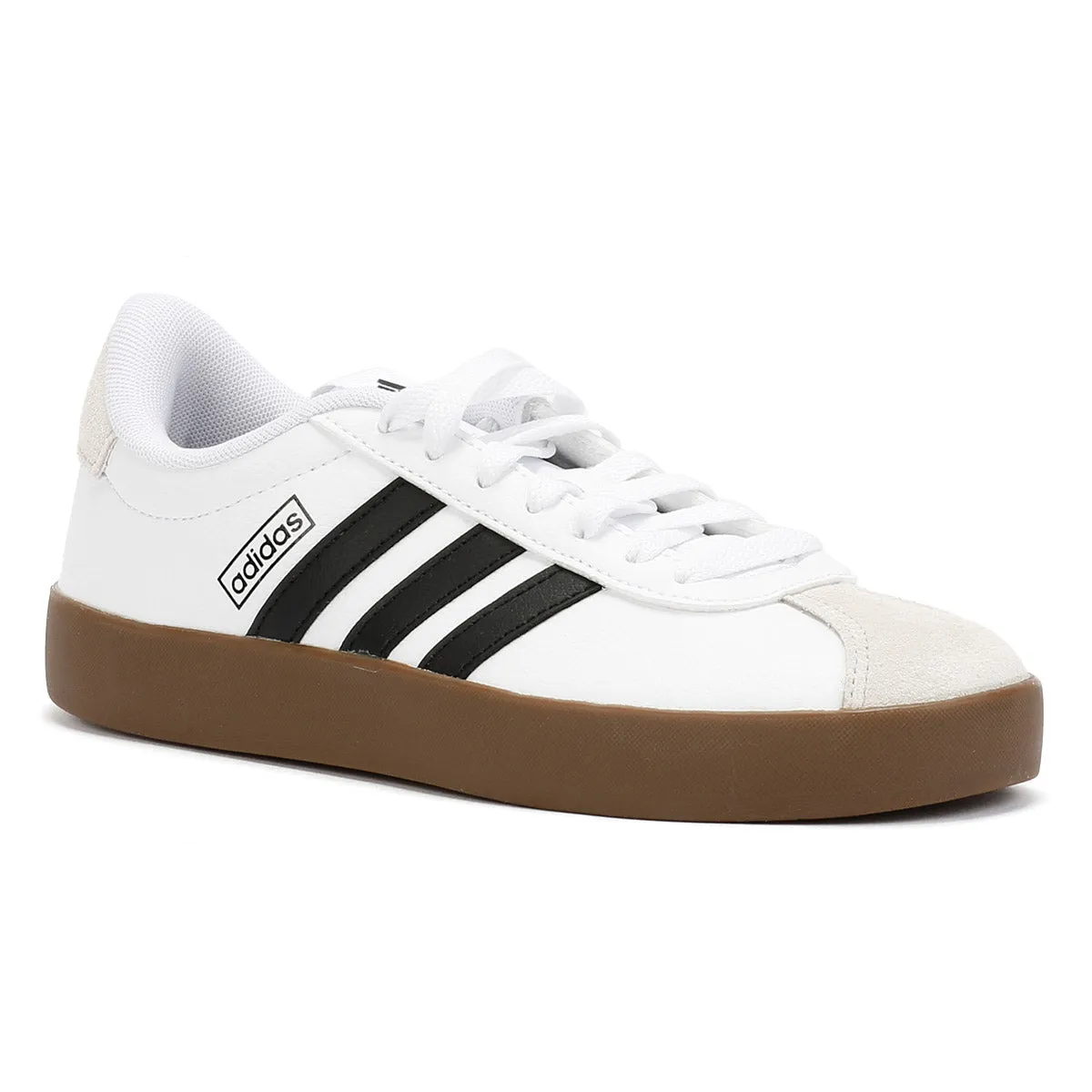 Adidas VL Court 3.0 Women's White/Brown Trainers Foot Cradle