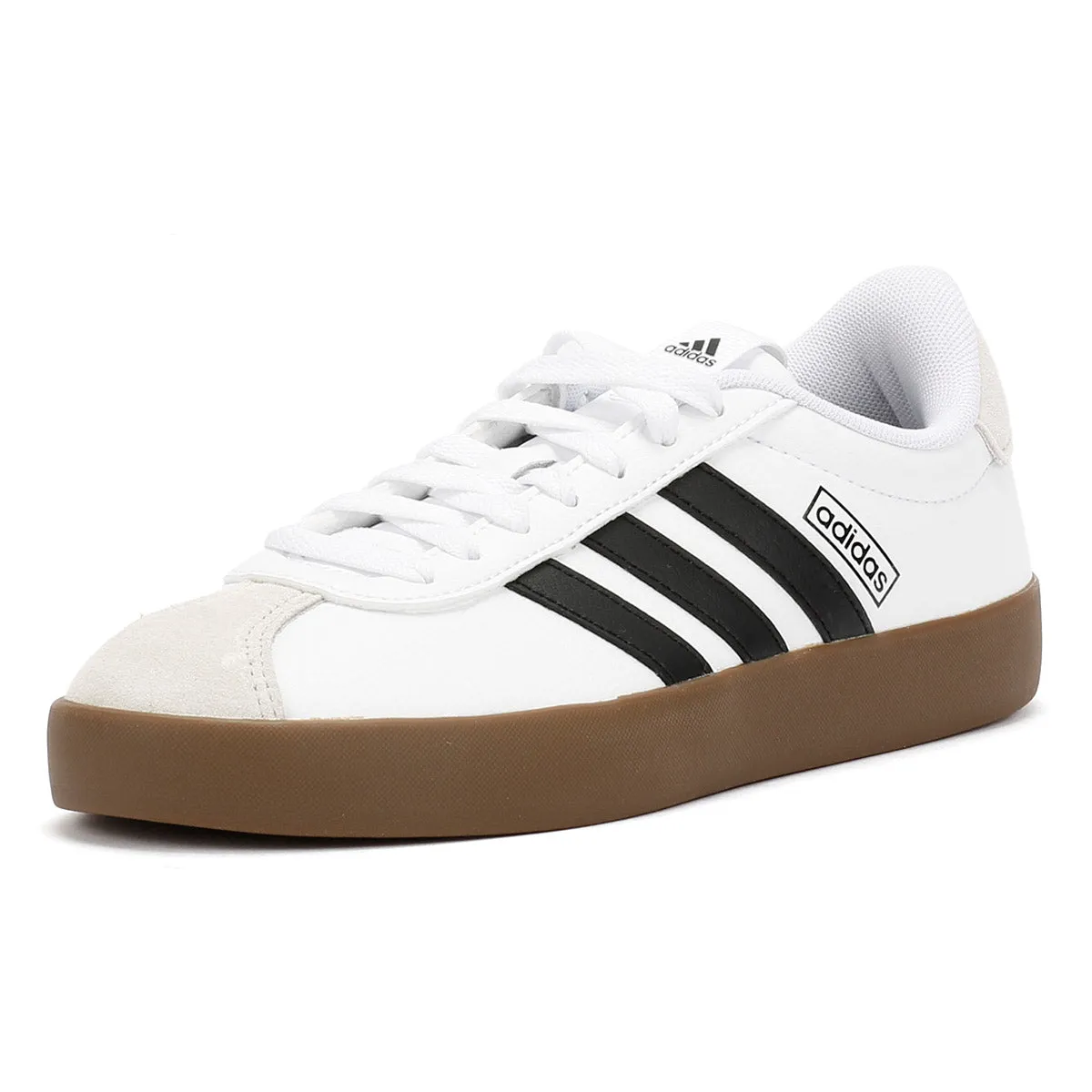 Adidas VL Court 3.0 Women's White/Brown Trainers Foot Cradle