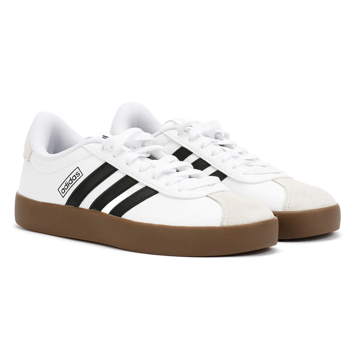 Adidas VL Court 3.0 Women's White/Brown Trainers Arch support Lifestyle Move