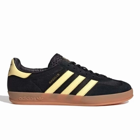 adidas - Gazelle Indoor - Black/Yellow - Unisex [IG4999] running in a reservoir area shoes safety reflective