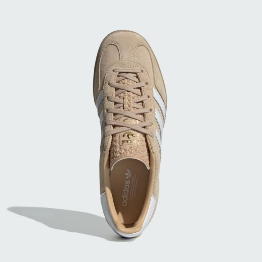 adidas - Gazelle Indoor - Magic Beige/Cloud White  -Women's [IH5482] Traction Control Feature Design