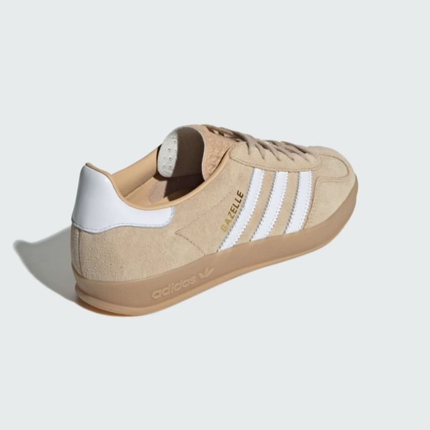 adidas - Gazelle Indoor - Magic Beige/Cloud White  -Women's [IH5482] Traction Control Feature Design