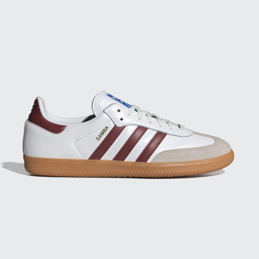 adidas - Samba OG - Cloud White/Burgundy - Unisex [IF3813] narrow - width options shoes
