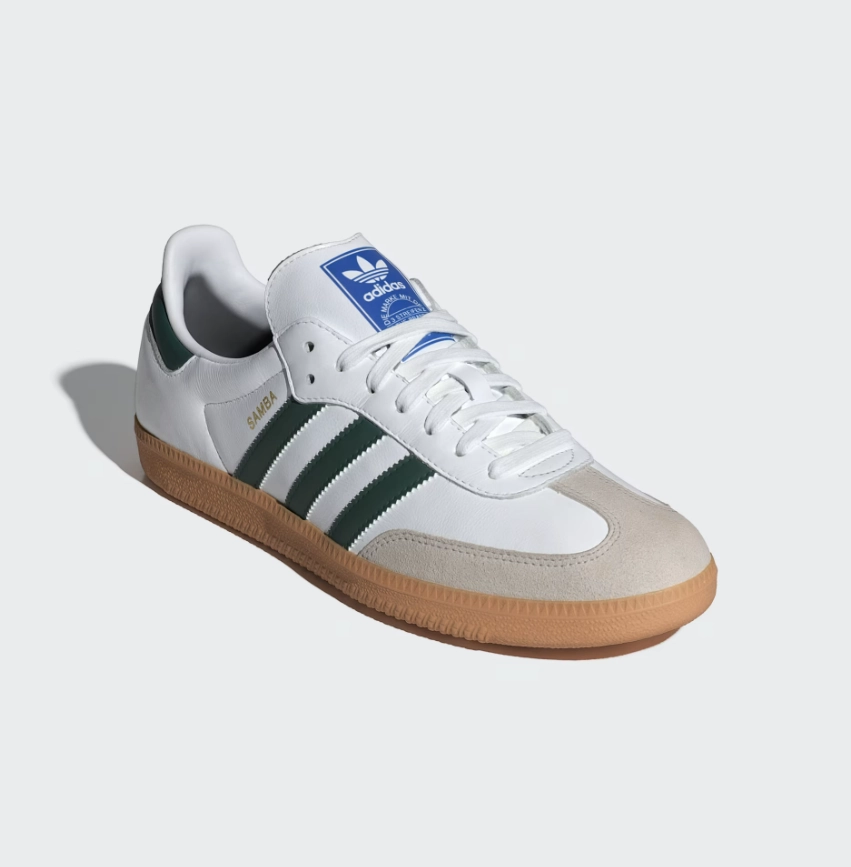 adidas - Samba OG - Cloud White/Collegiate Green - Unisex [IE3437] Spacious Toe