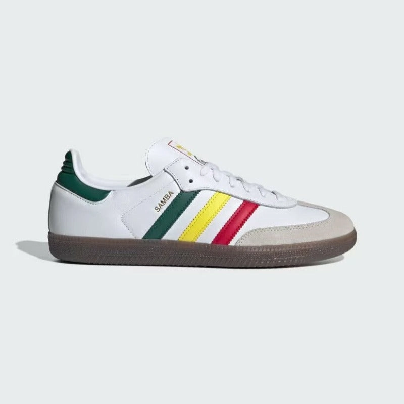 adidas - Samba OG (Rasta White) - White/Yellow/Green - Unisex [IH3118] short - distance runners heavy - duty sole shoes