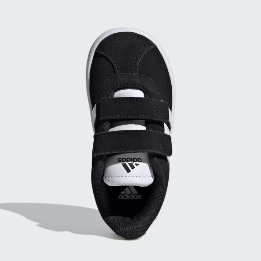 adidas - VL Court 3.0 CF - Black/White Velcro -Kids [ID9158] Stretchable shoe mesh