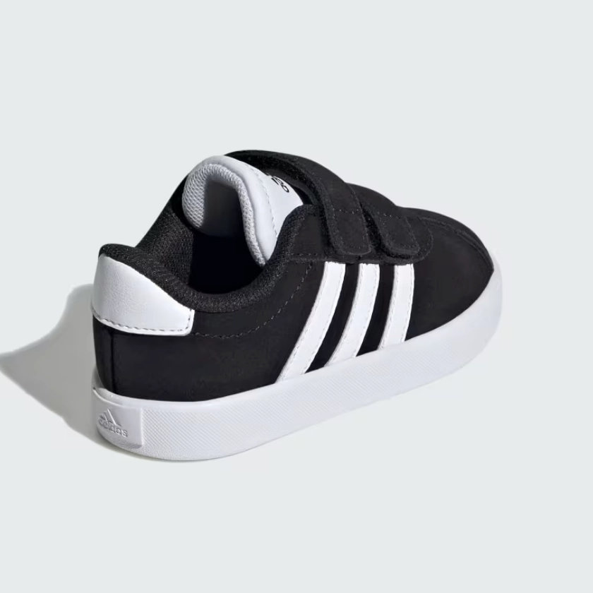 adidas - VL Court 3.0 CF - Black/White Velcro -Kids [ID9158] Stretchable shoe mesh