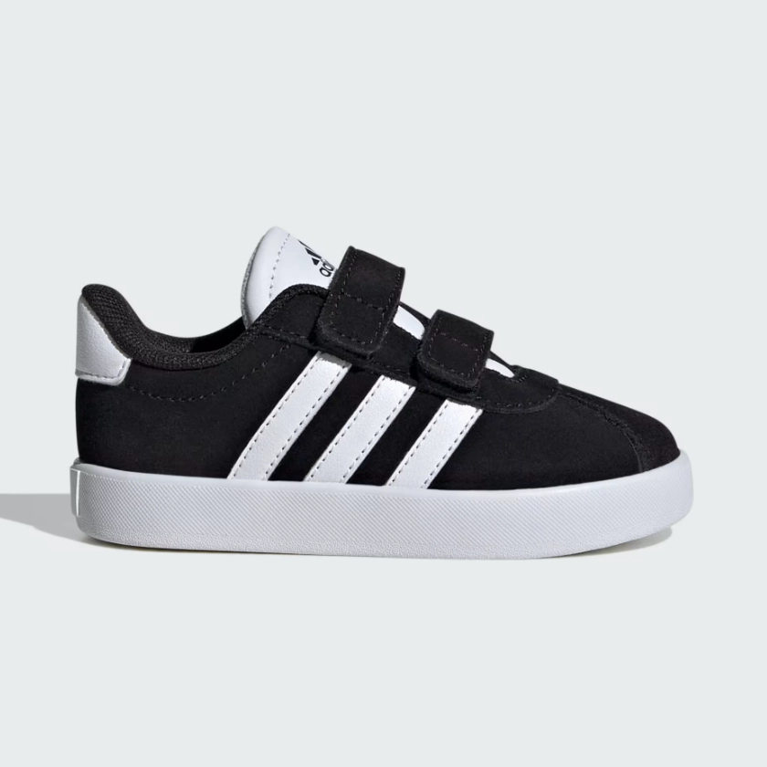 adidas - VL Court 3.0 CF - Black/White Velcro -Kids [ID9158] Stretchable shoe mesh