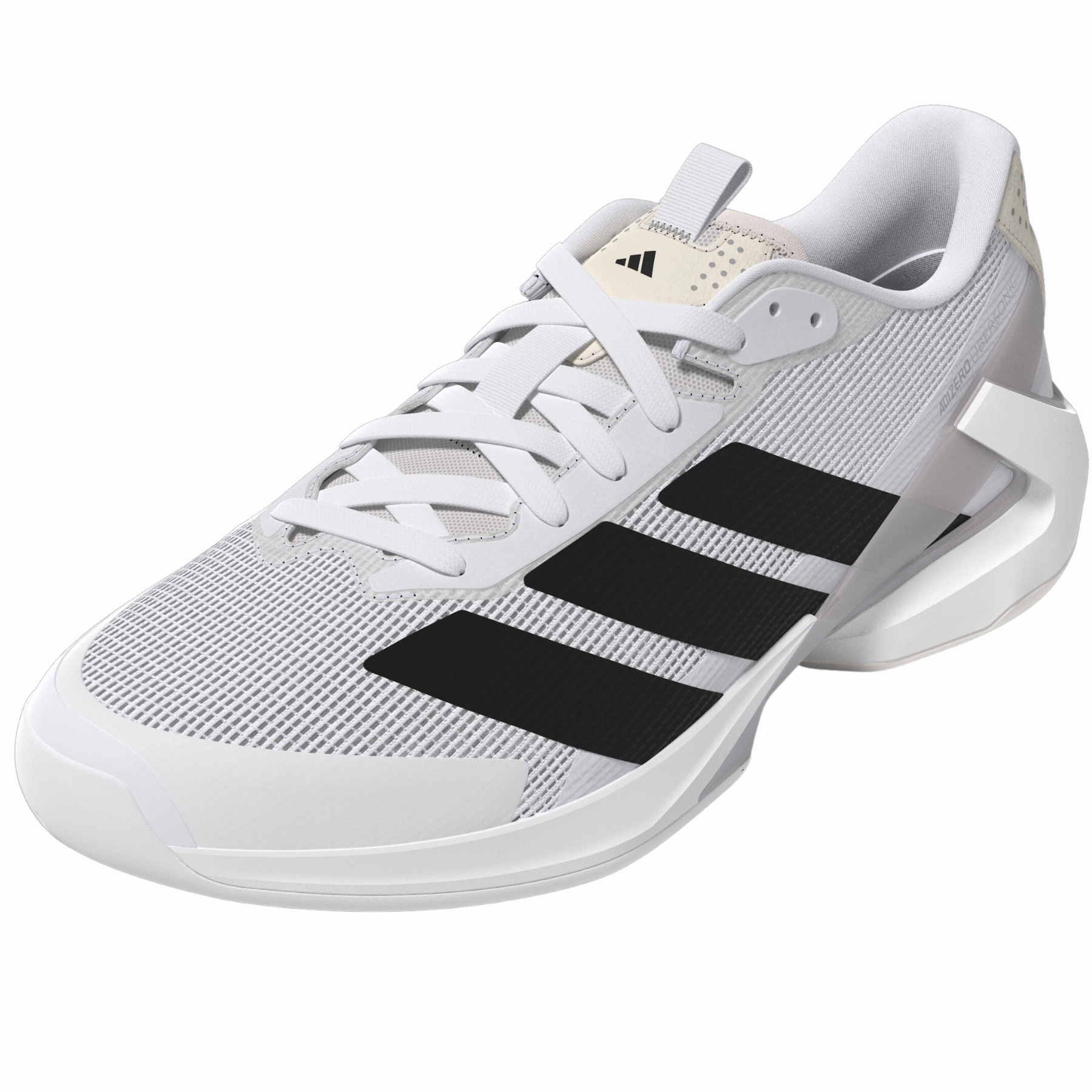 Adidas Adizero Ubersonic 5M Men Tennis Shoes - Cloud White / Core Black / Silver Metallic Stability Speed