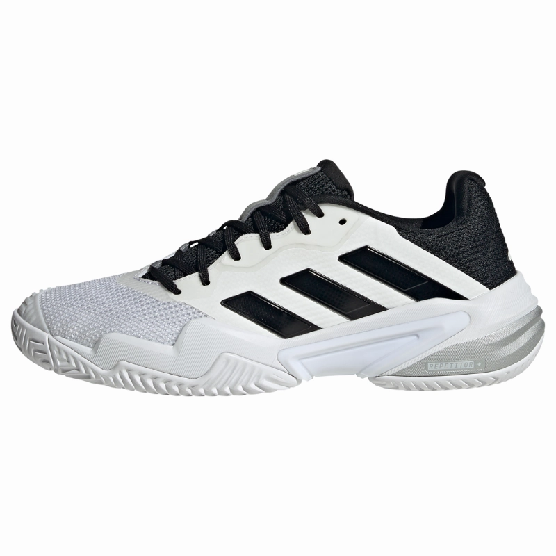 Adidas Barricade 13 Mens White/Core Black/Grey Three Tennis Shoes Fast Motion