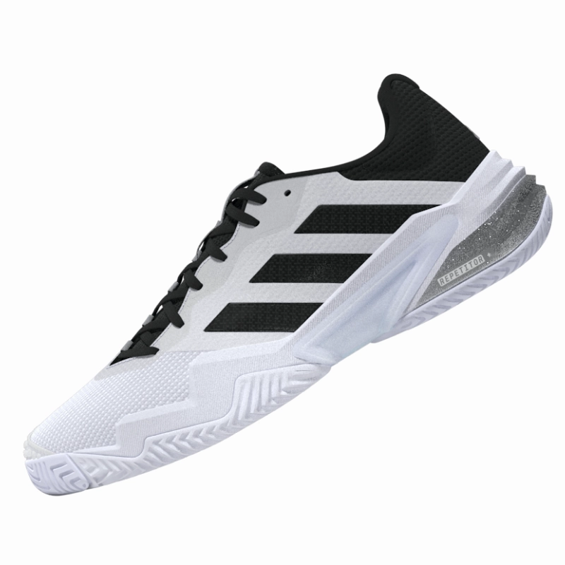 Adidas Barricade 13 Mens White/Core Black/Grey Three Tennis Shoes Stability Pad