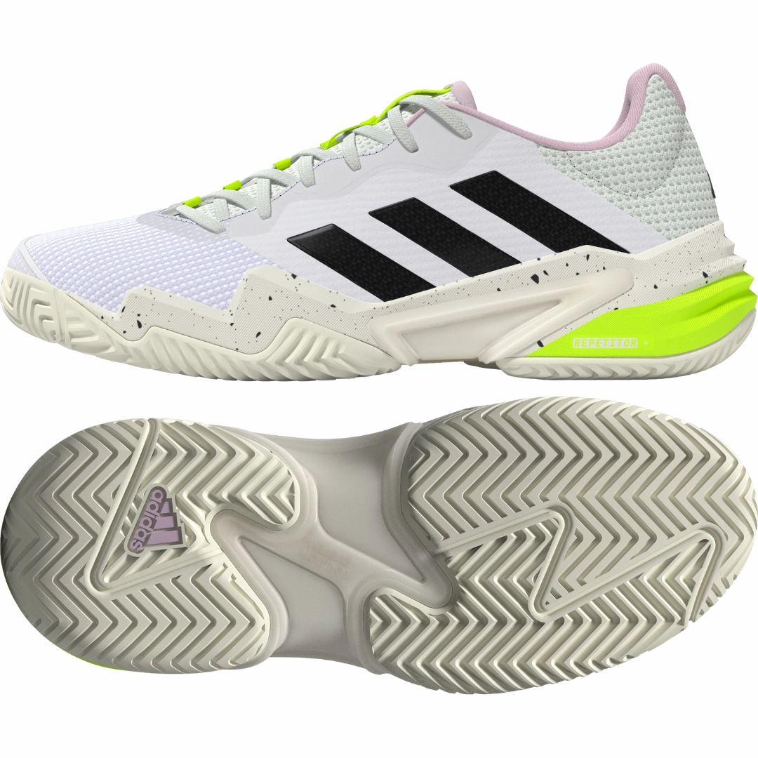 Adidas Barricade 13 Women Tennis Shoes - White/Black/Jade Sweat Control