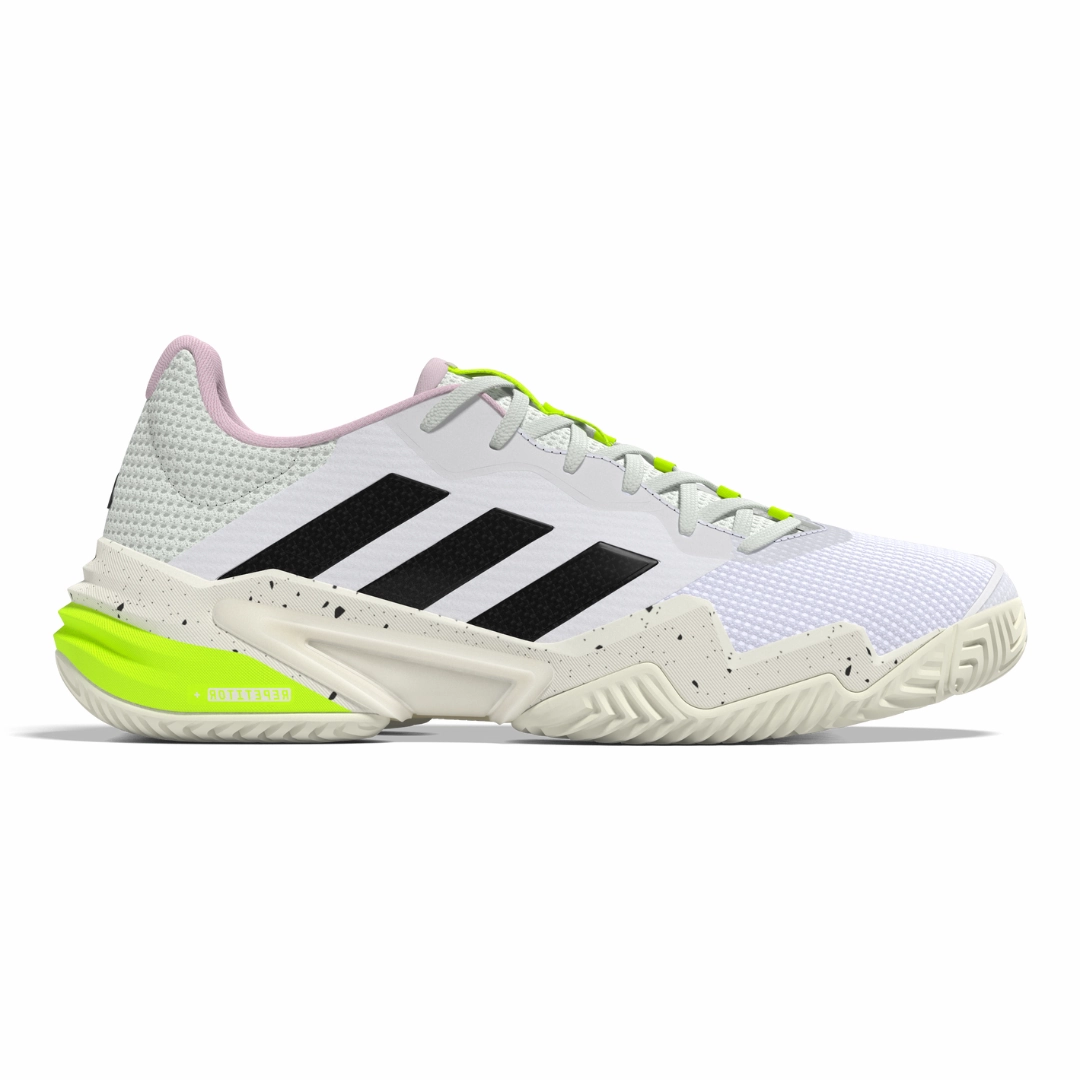 Adidas Barricade 13 Women Tennis Shoes - White/Black/Jade Sweat Control