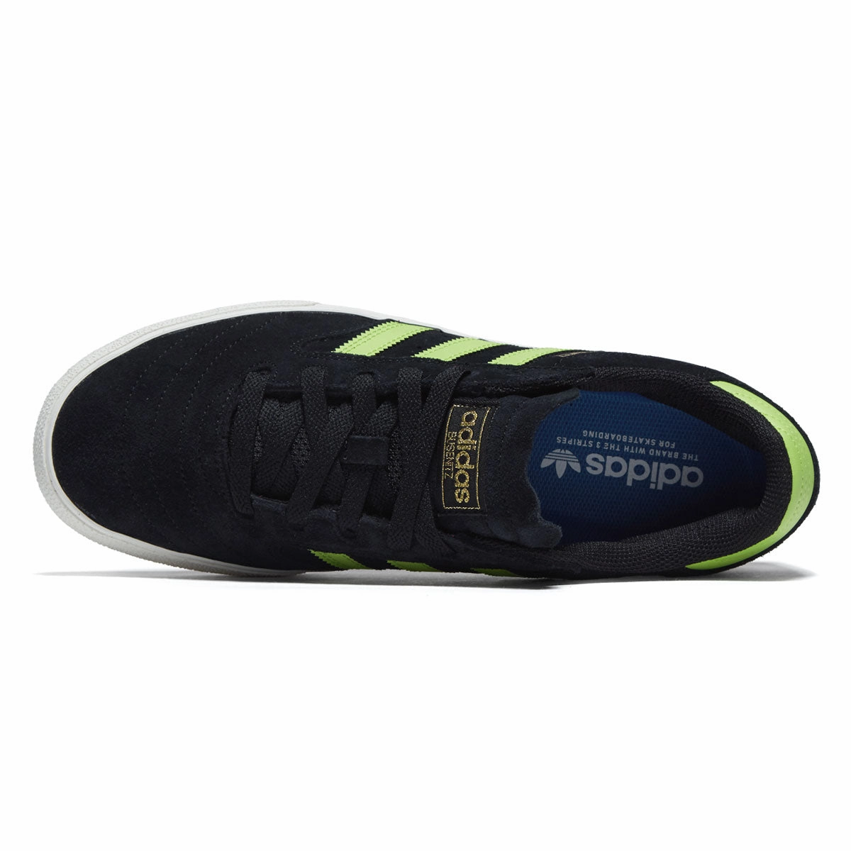 Adidas Busenitz Vulc II Shoes - Core Black/Semi Solar Slime/Gold Metallic Shock Prime