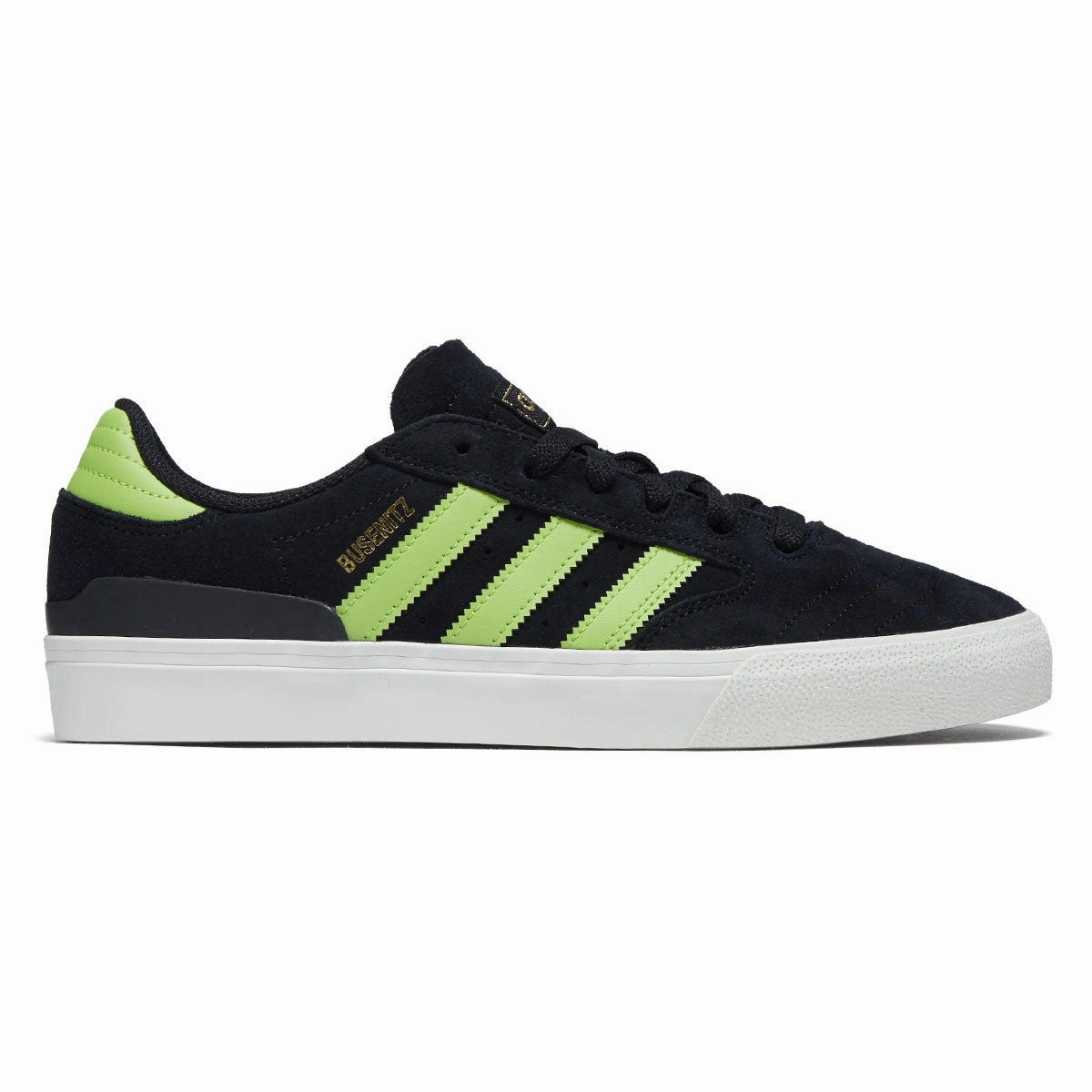 Adidas Busenitz Vulc II Shoes - Core Black/Semi Solar Slime/Gold Metallic Performance Ready