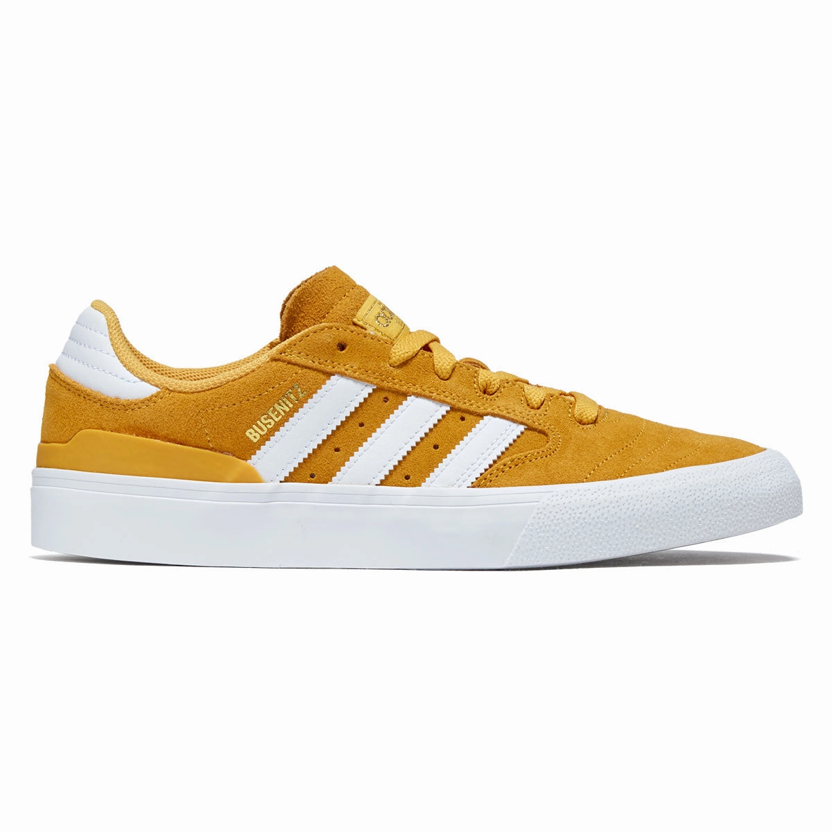 Heritage Look Daily Use Adidas Busenitz Vulc II Shoes - Preloved Yellow/Ftwr White/Gold Metallic
