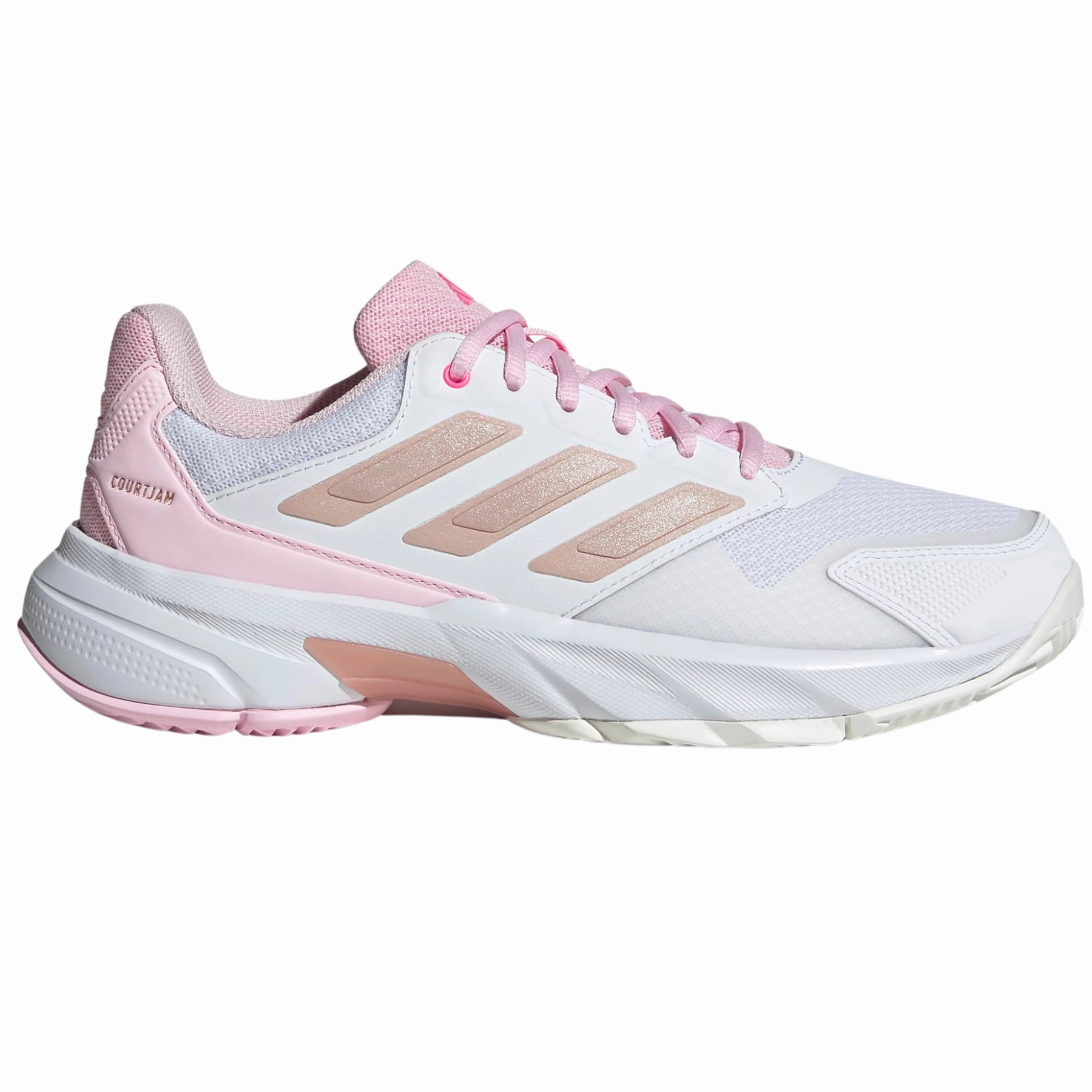 Adidas Courtjam Control 3 Women Tennis Shoes - White/Silver Metallic/Lucid Pink Spring running freshness outdoor - athlete