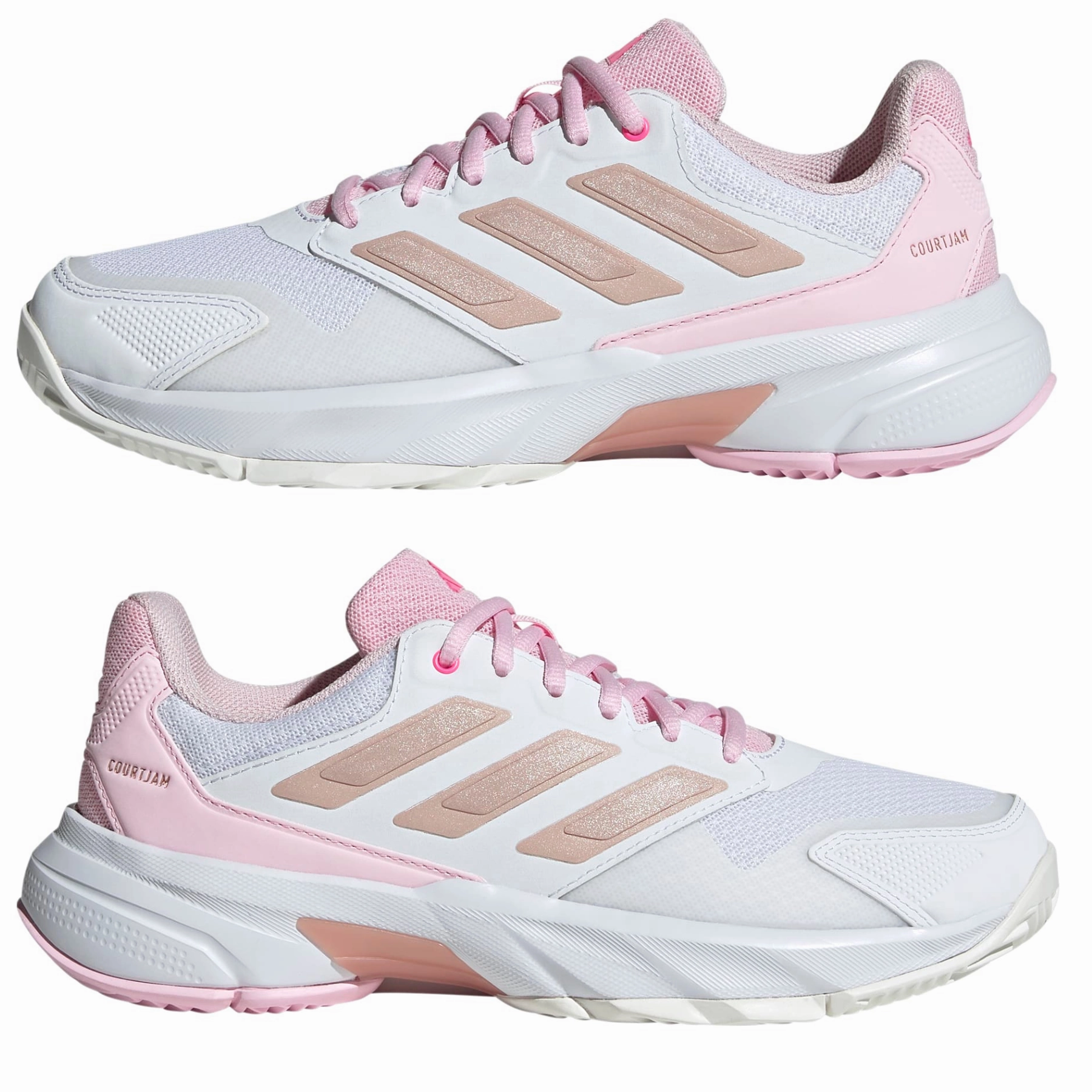 Adidas Courtjam Control 3 Women Tennis Shoes - White/Silver Metallic/Lucid Pink Outdoor Gear