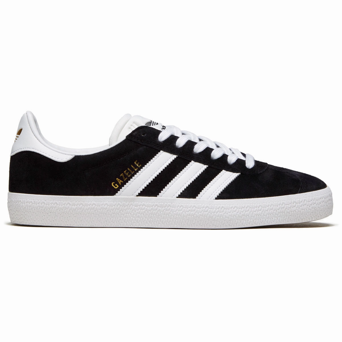 Skate Fit gentle touch Adidas Gazelle Adv Shoes - Core Black/White/Gold Metallic