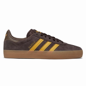 Adidas Gazelle Adv Shoes - Dark Brown/Yellow/Earth Strata Impact absorption Force Control
