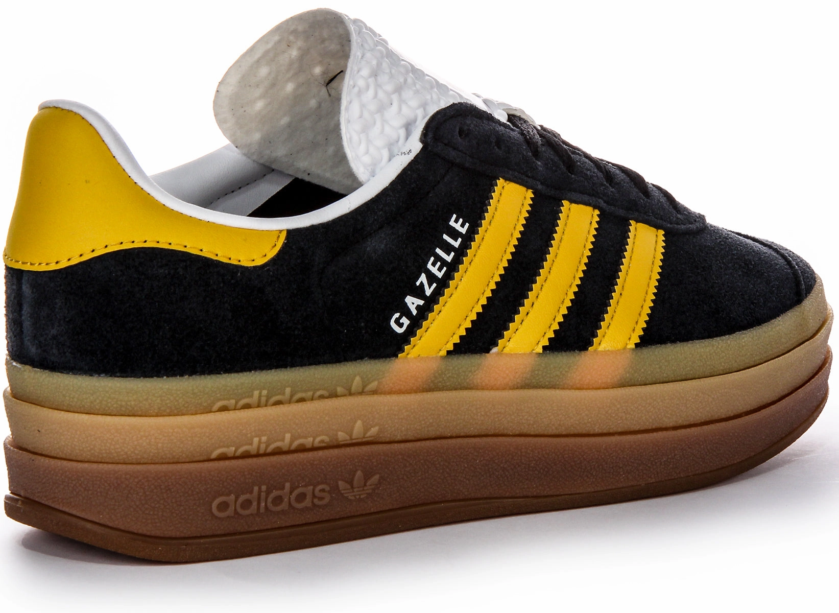 Adidas Gazelle Bold W In Black Yellow For Women Breathable Upper Structure