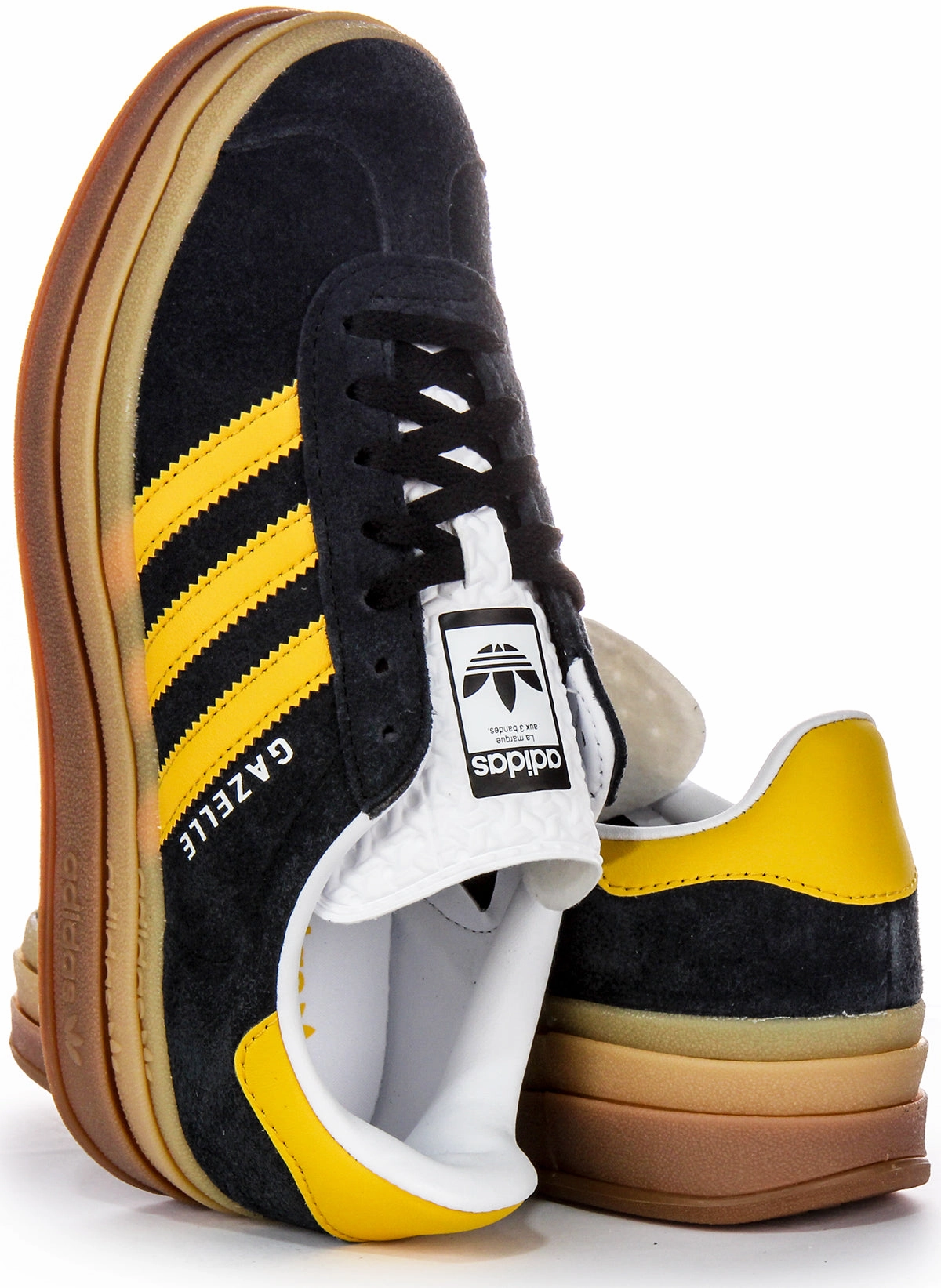 Adidas Gazelle Bold W In Black Yellow For Women Breathable Upper Structure