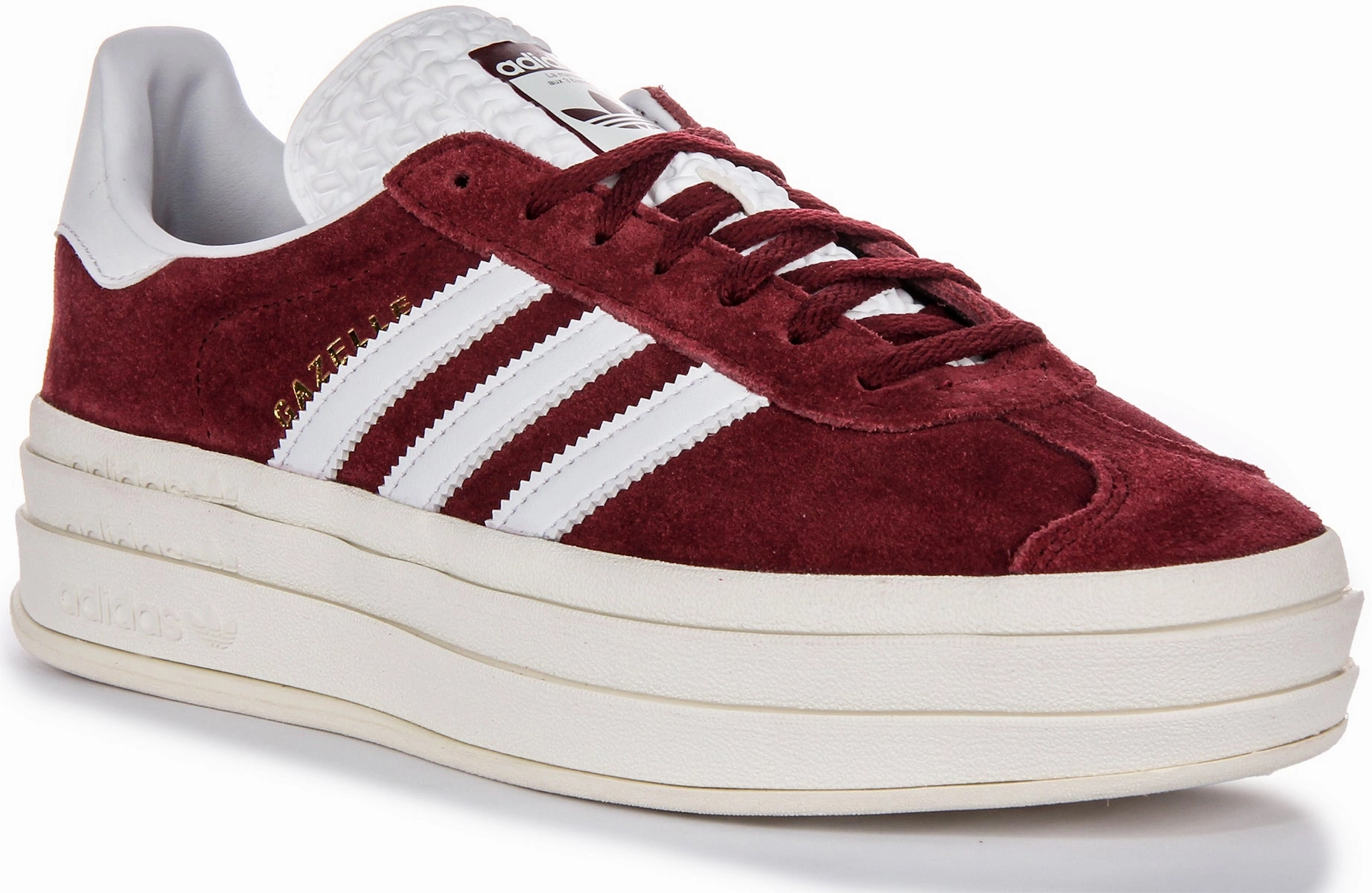 Adidas Gazelle Bold W In Burgundy For Women Lateral Control Padded top line softens collar contact with ankle