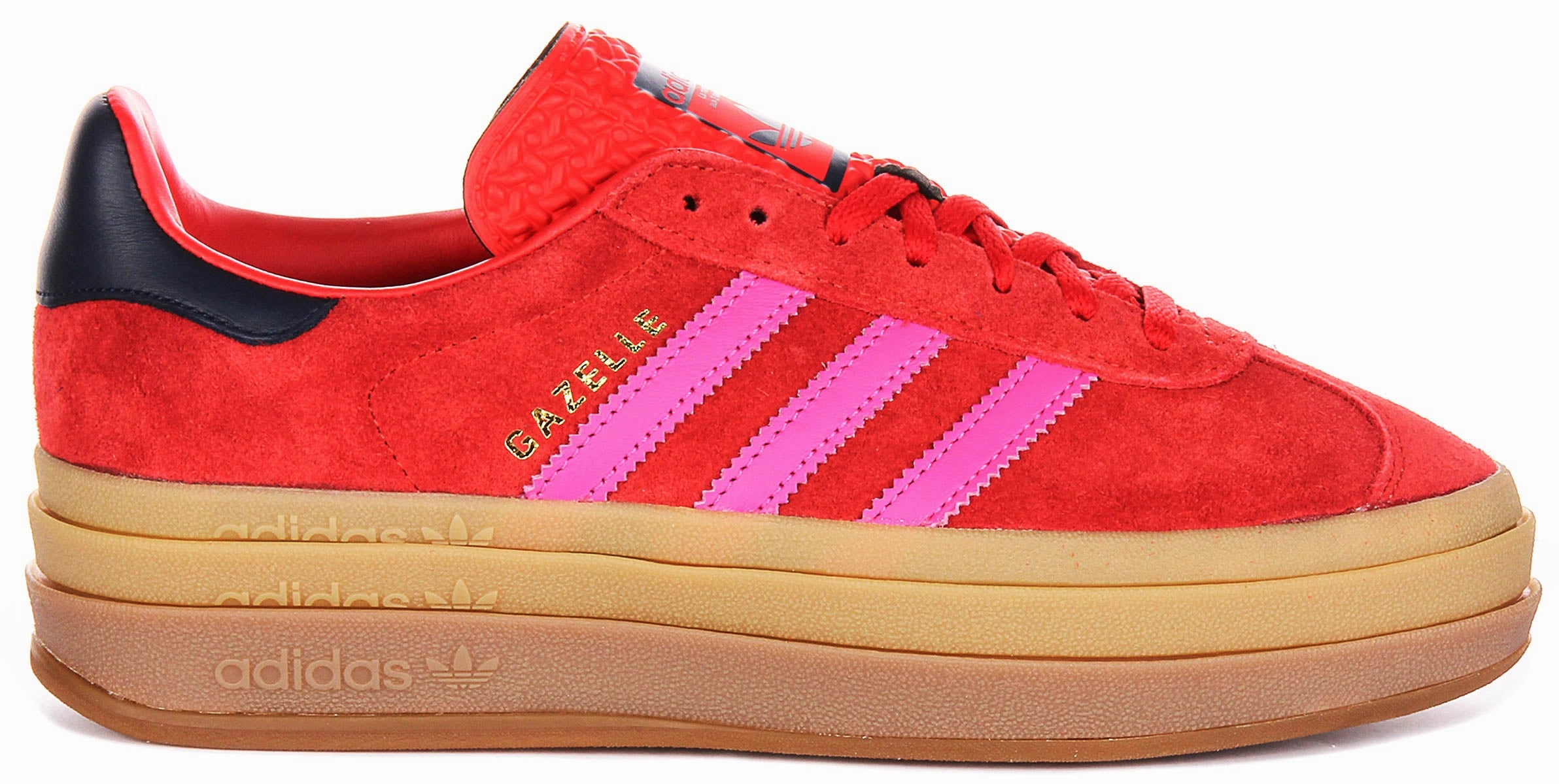 Adidas Gazelle Bold W In Red Pink For Women Water Resistant Material