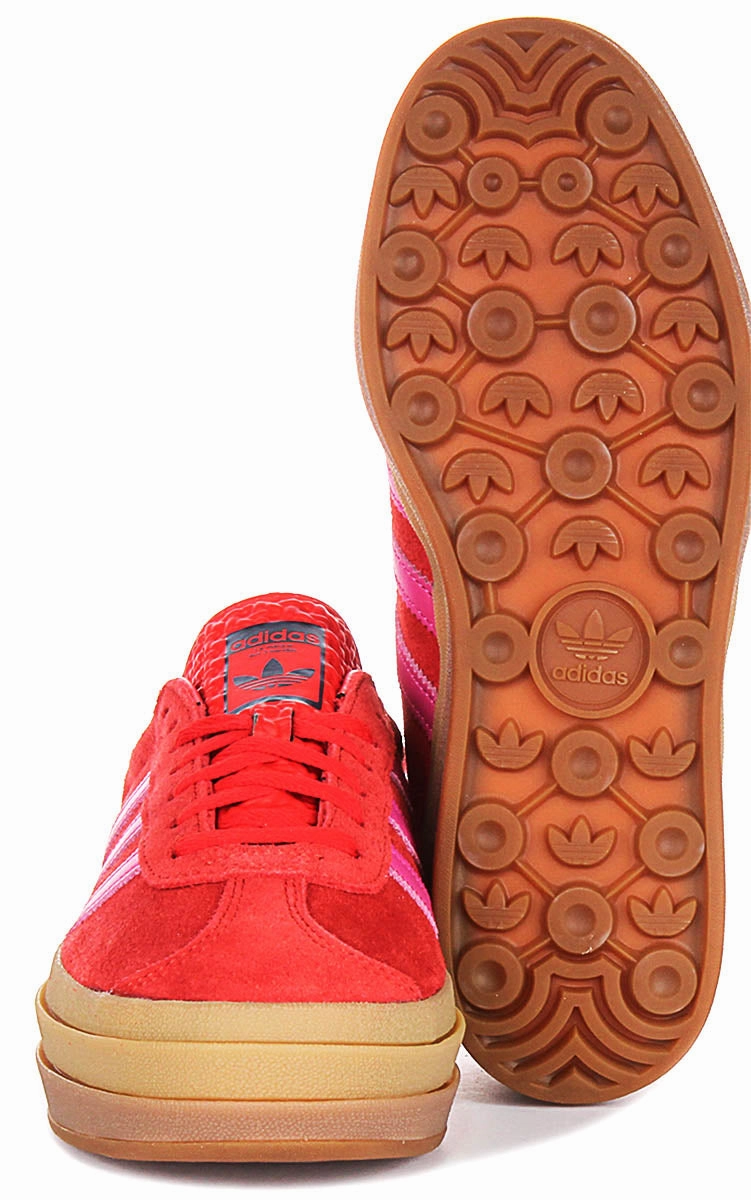 Adidas Gazelle Bold W In Red Pink For Women Water Resistant Material