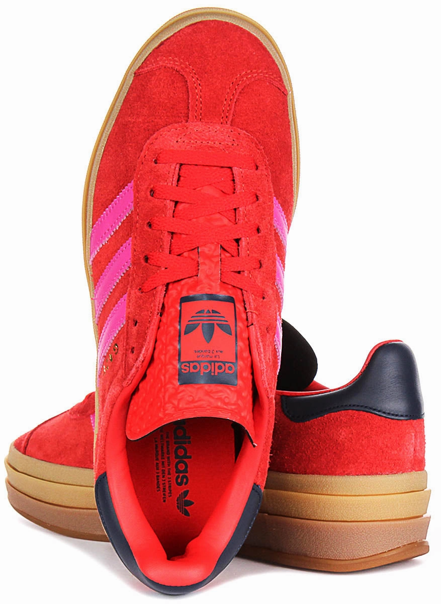 Adidas Gazelle Bold W In Red Pink For Women Water Resistant Material