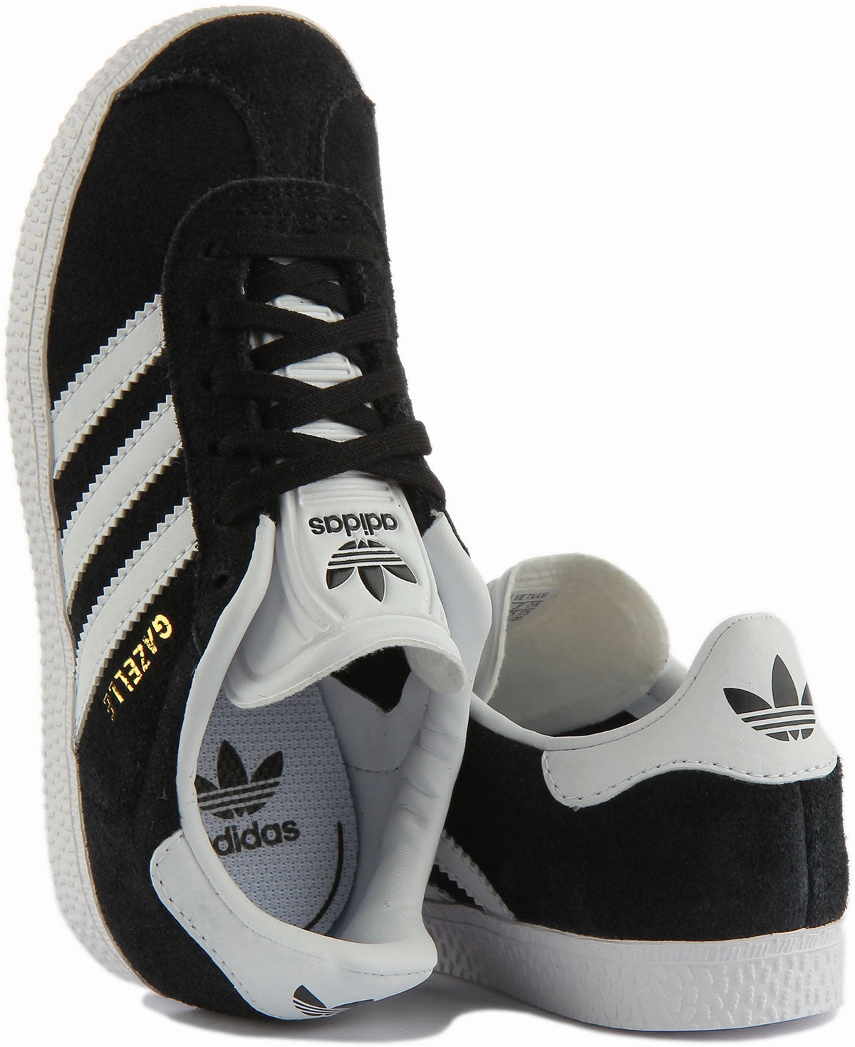 Adidas Gazelle C In Black White For Kids Ankle support band wrap section