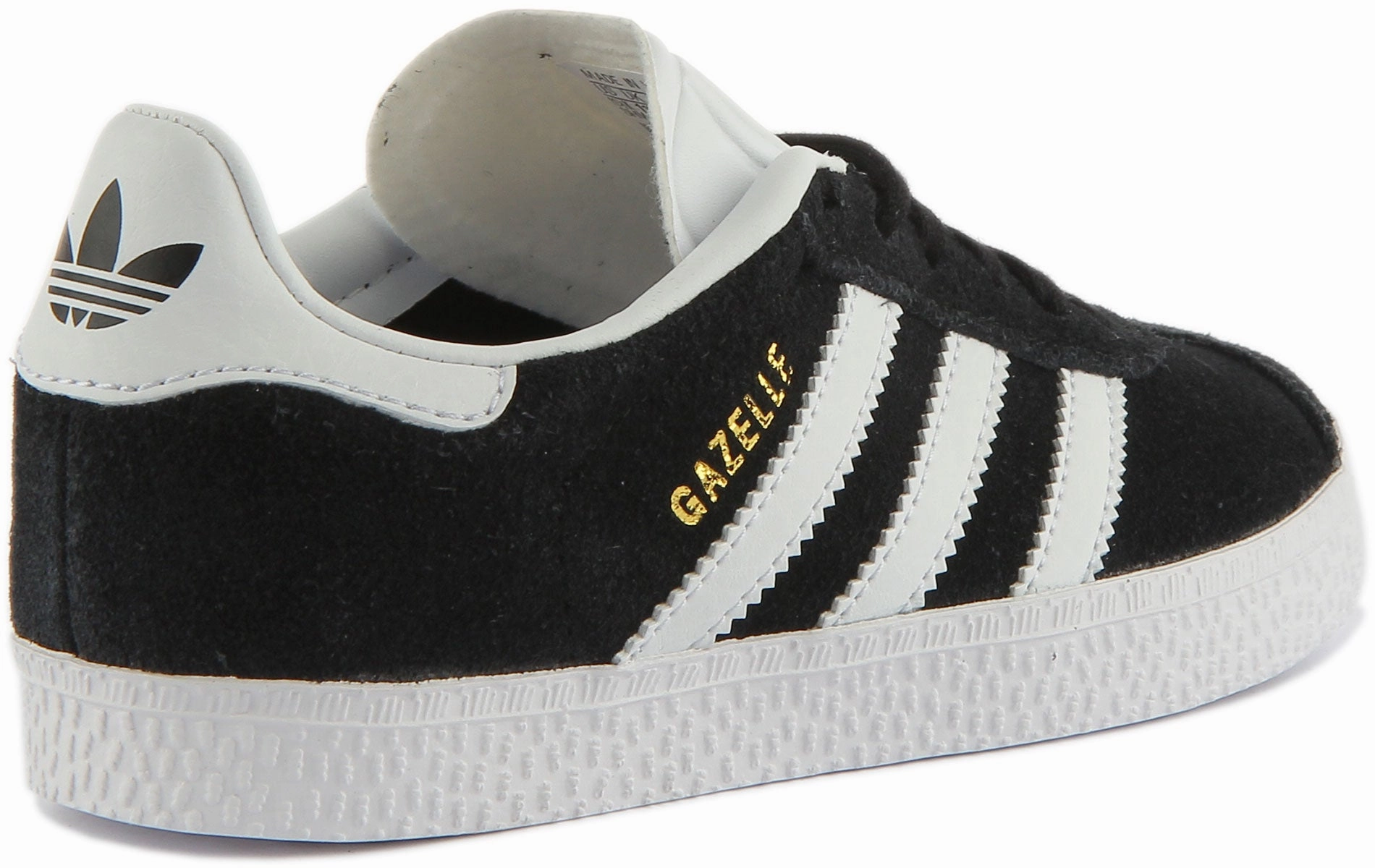 Adidas Gazelle C In Black White For Kids Ankle support band wrap section