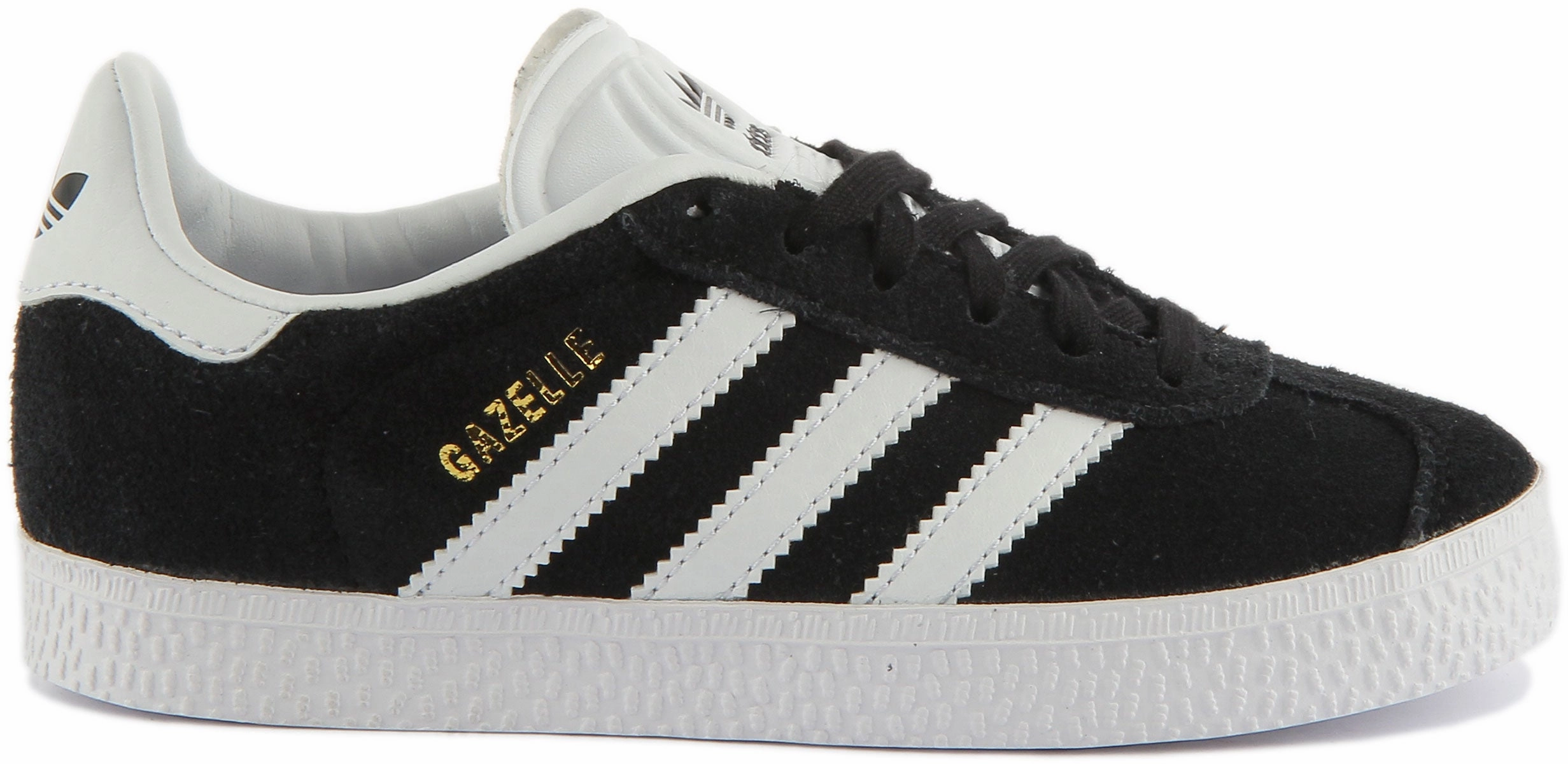 Adidas Gazelle C In Black White For Kids Ankle support band wrap section