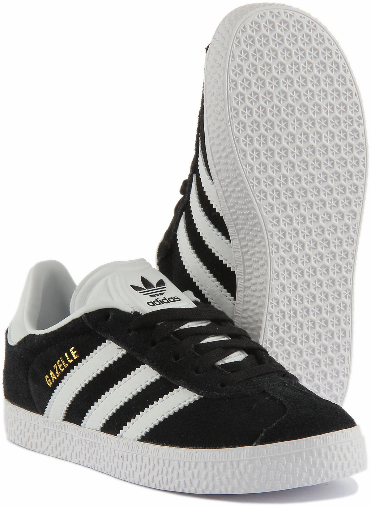 Adidas Gazelle C In Black White For Kids Ankle support band wrap section