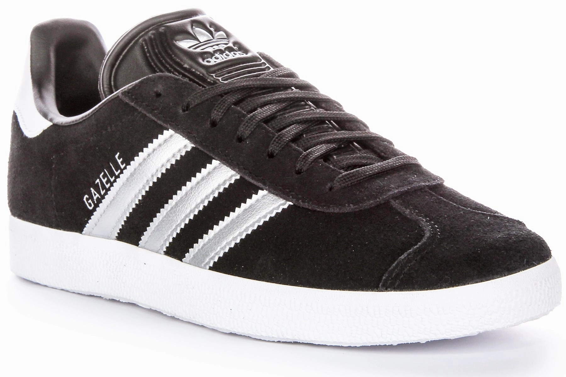 durable fabric shoes Adidas Gazelle In Black Silver For Women