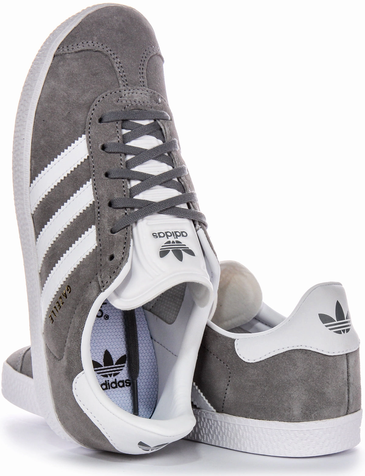 Adidas Gazelle In Grey White For Youth Long - distance