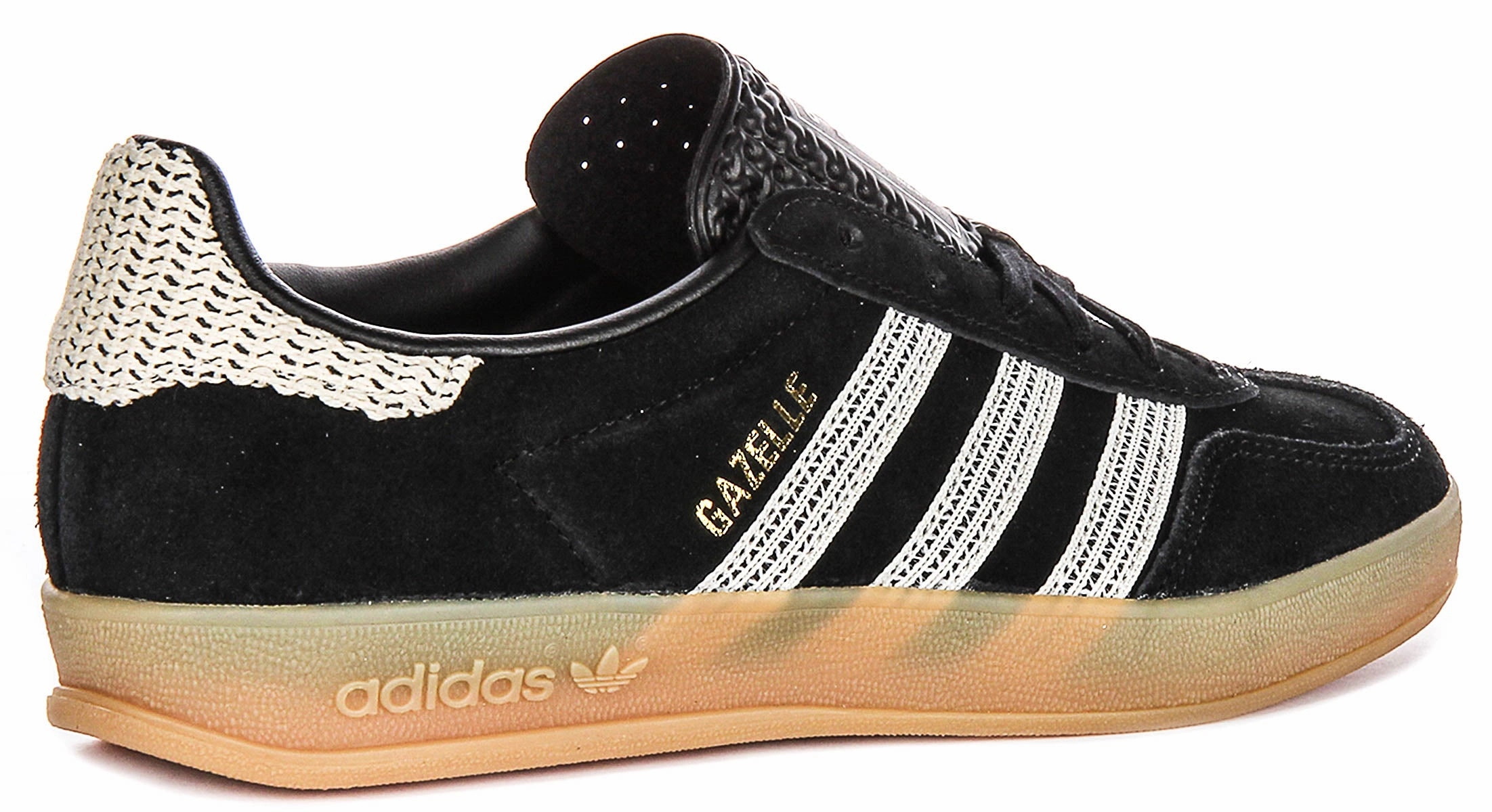 Adidas Gazelle Indoor In Black White For Women Quick - action