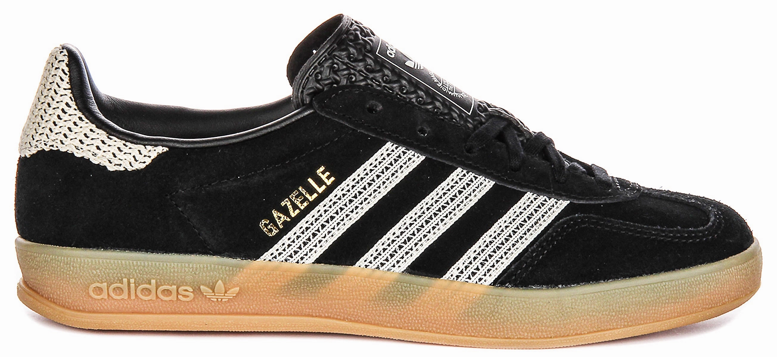 Adidas Gazelle Indoor In Black White For Women Quick - action