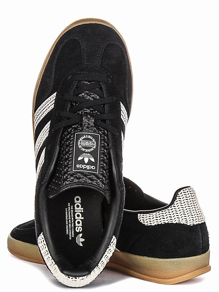 Adidas Gazelle Indoor In Black White For Women Quick - action